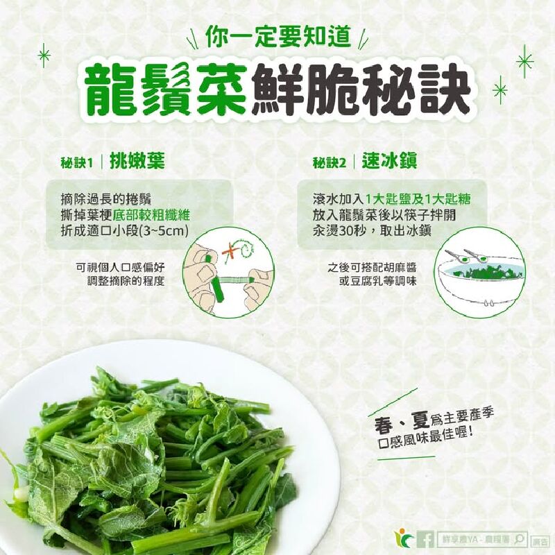 龍鬚菜鮮脆秘訣