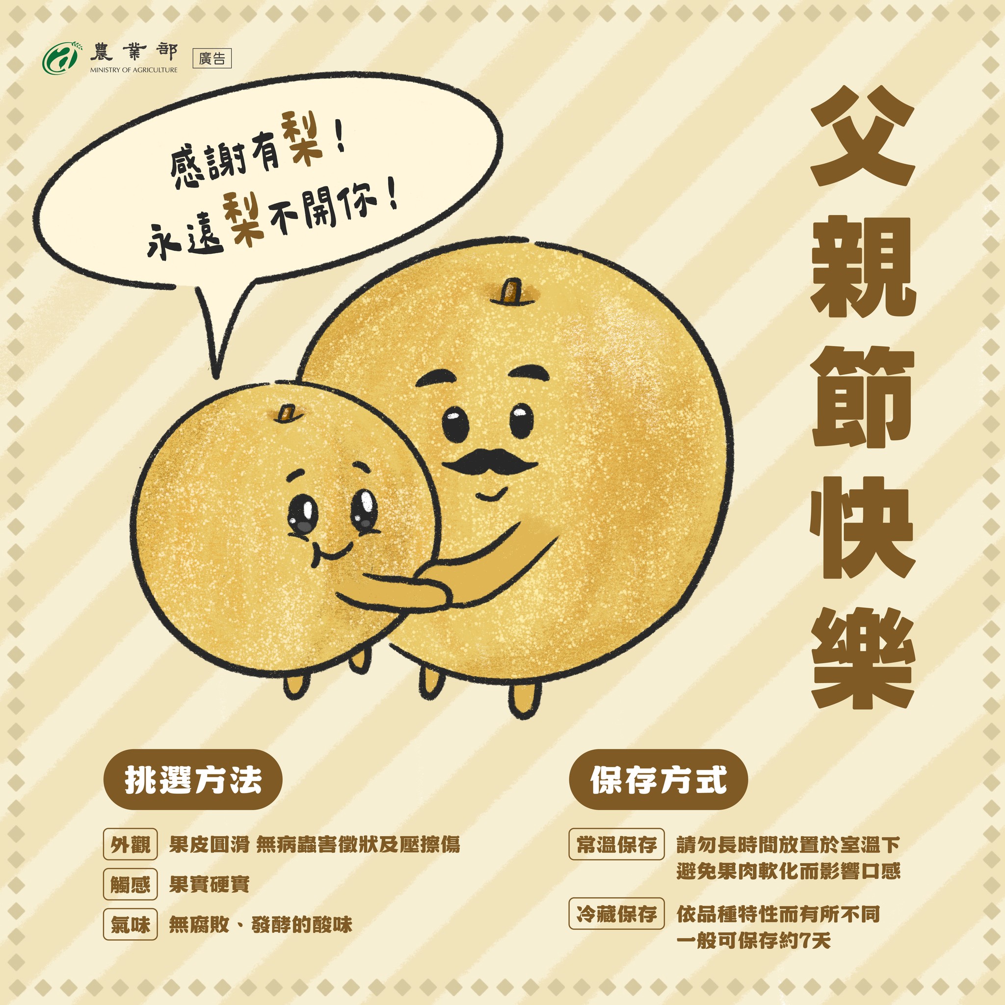 父親節快樂！感謝有「梨」，永遠「梨」不開你！