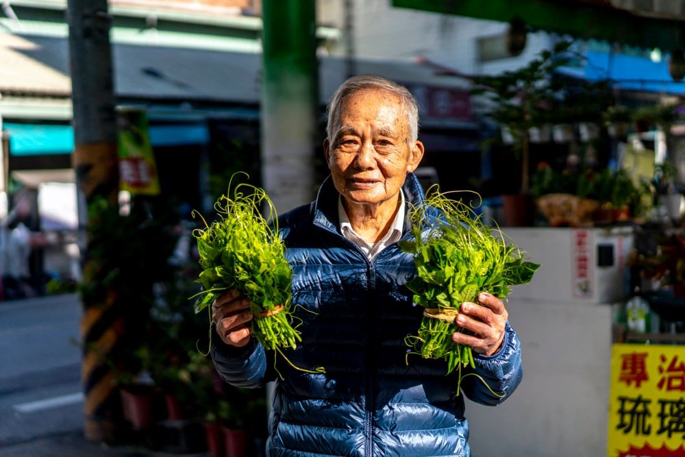 農友白大哥的龍鬚菜