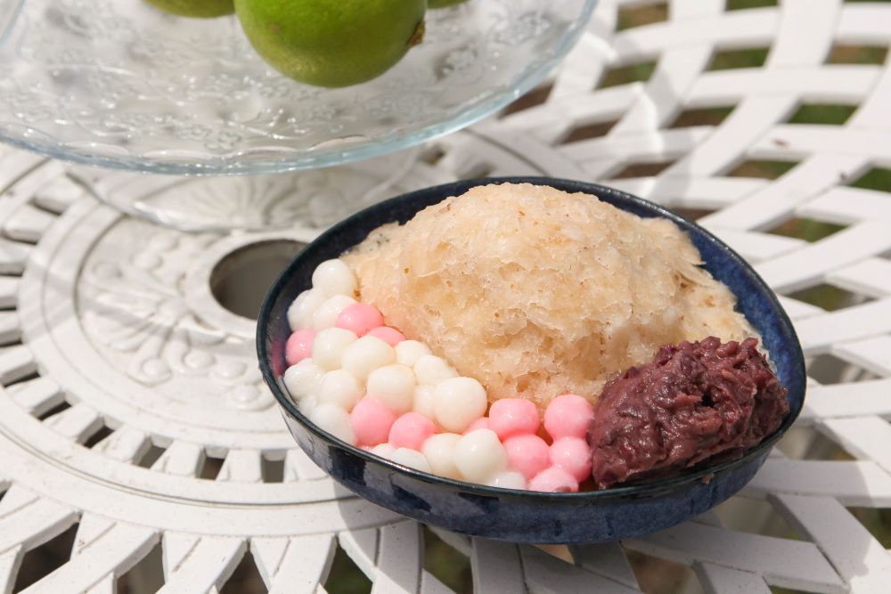 梅子雪花冰來自富里當地種植的梅子，連湯圓也是「富里米」做的唷！