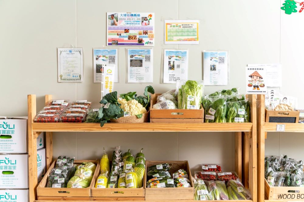 永康農民直銷站冬季以根莖類、葉菜類等生鮮為主，夏季則有美濃瓜、洋香瓜 