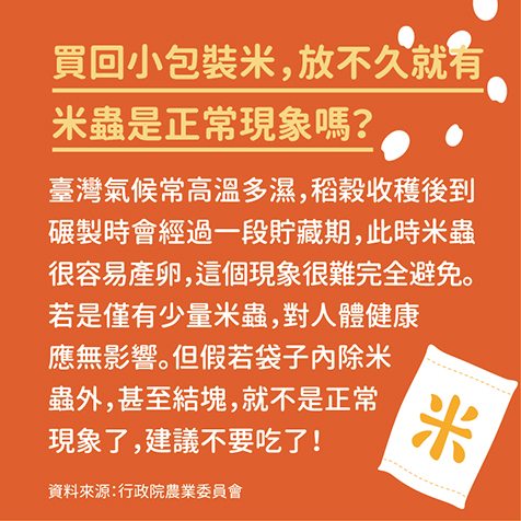 買回小包裝米，放不久就有米蟲是正常現象嗎