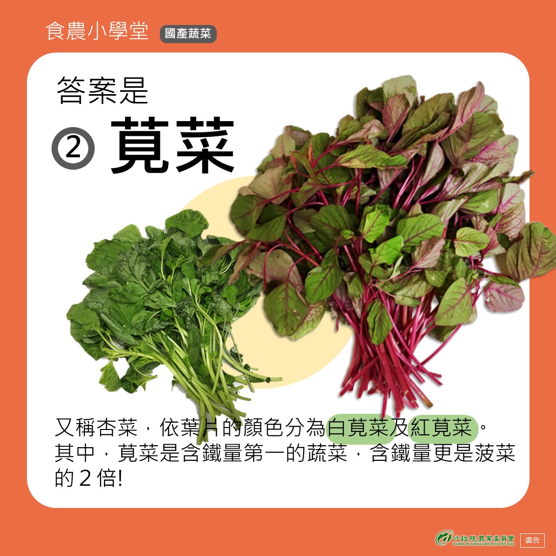 誰是蔬菜界含鐵冠軍？